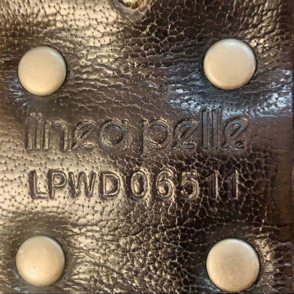 Linea Pelle Italian Leather Black Studded Belt sz S - Picture 6 of 13